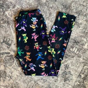 Colorful Grateful Dead Bear Print Leggings